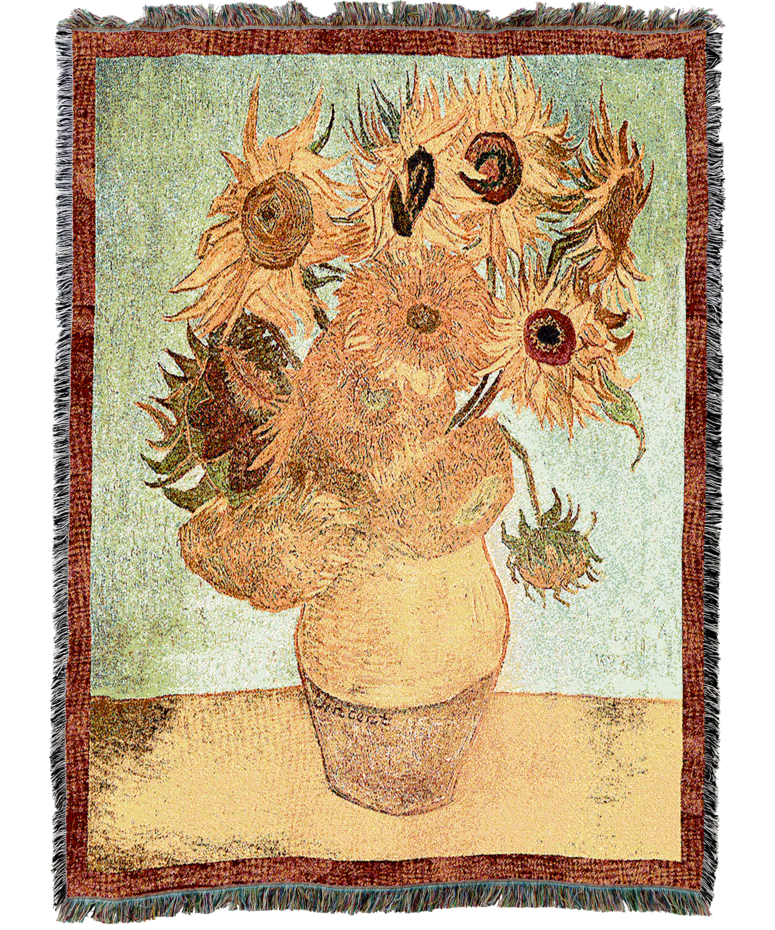 Van Gogh Sunflowers Tapestry Blanket