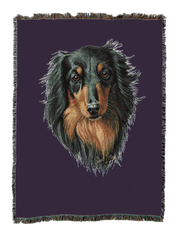 Long-Haired Dachshund Black And Tan Blanket
