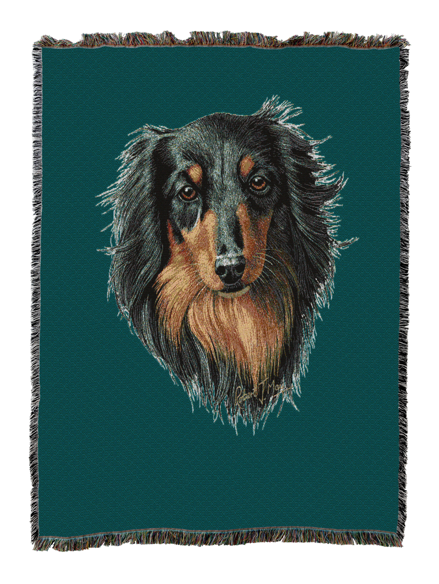 Long-Haired Dachshund Black And Tan Blanket