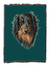 Long-Haired Dachshund Black And Tan Blanket