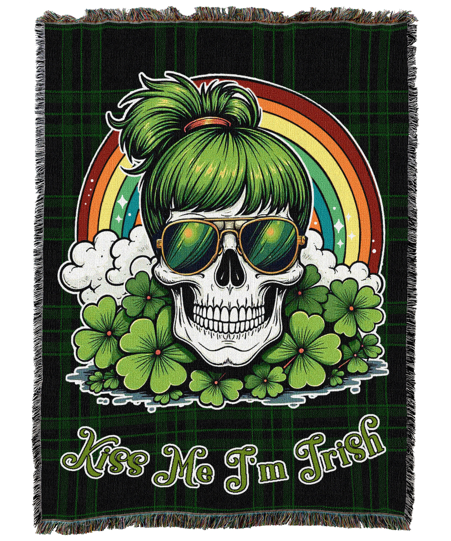St Pats Skull Woman Blanket
