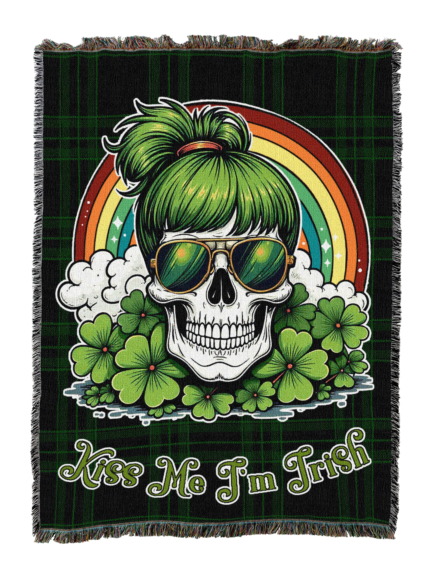 St Pats Skull Woman Blanket