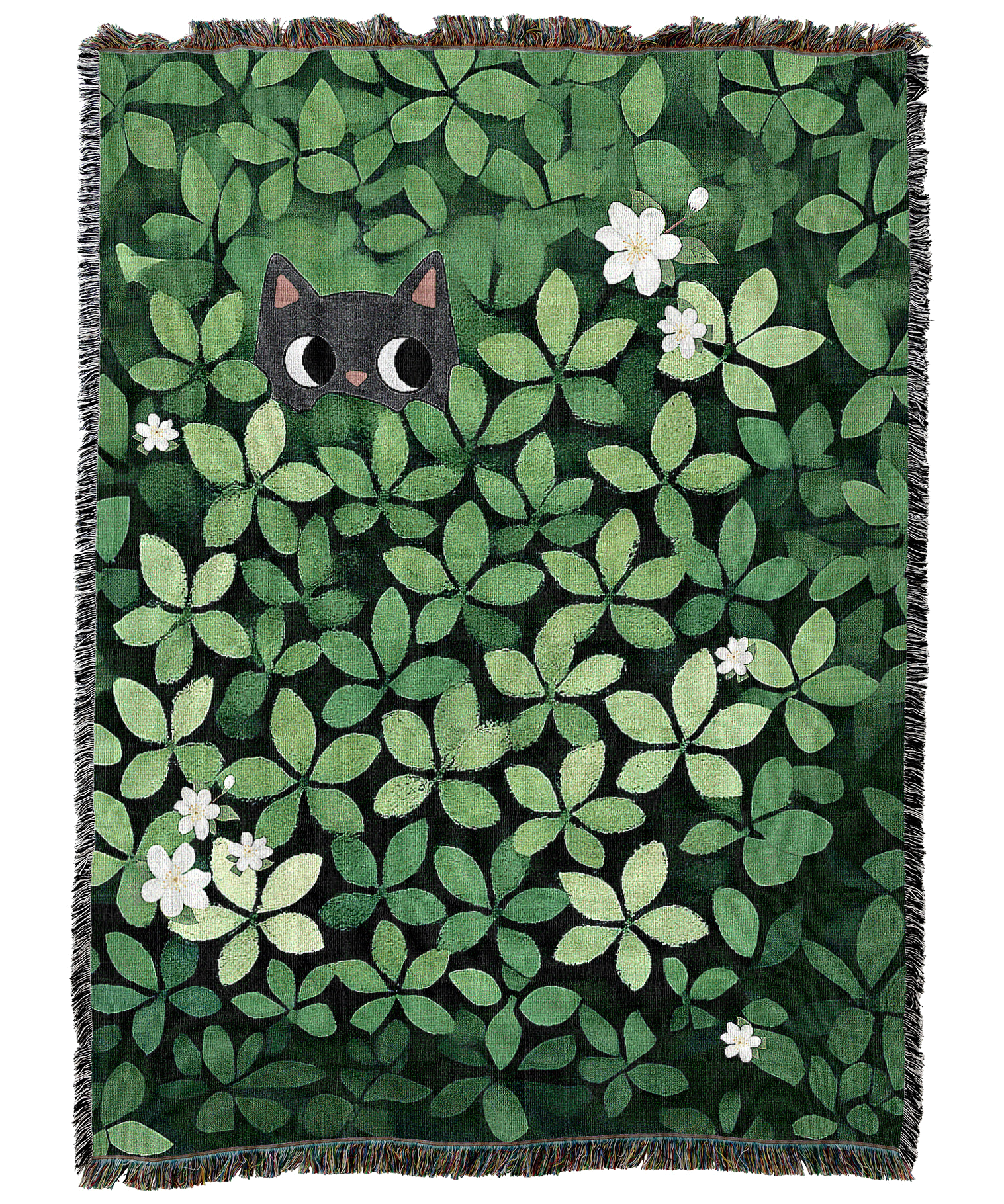 Gray Cat Hiding Blanket