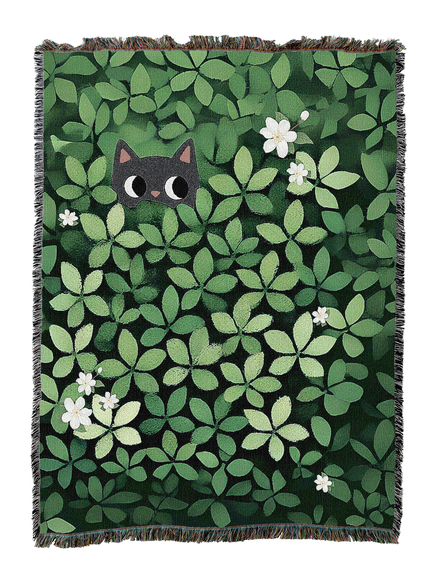 Gray Cat Hiding Blanket