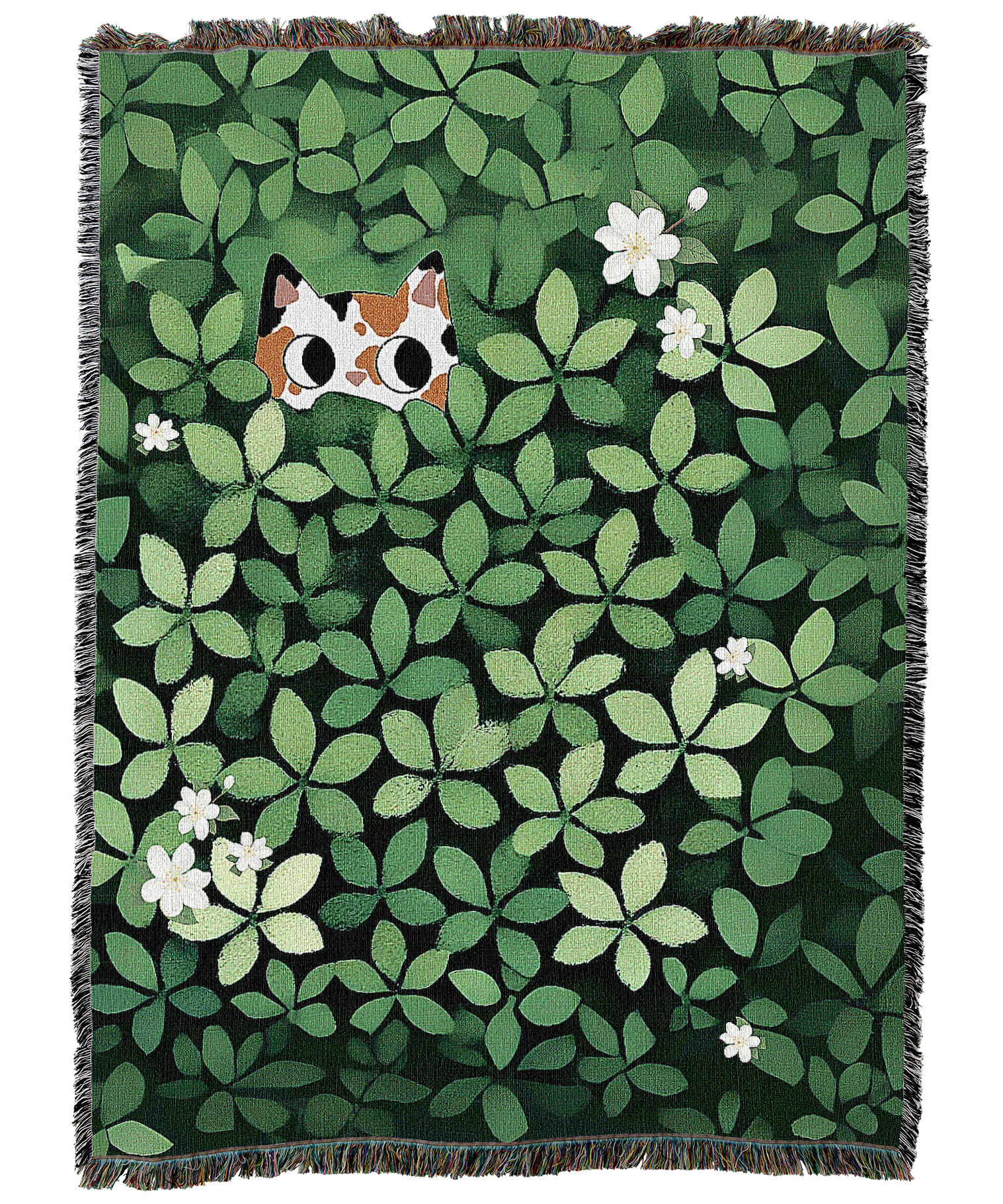 Calico Cat Hiding Blanket