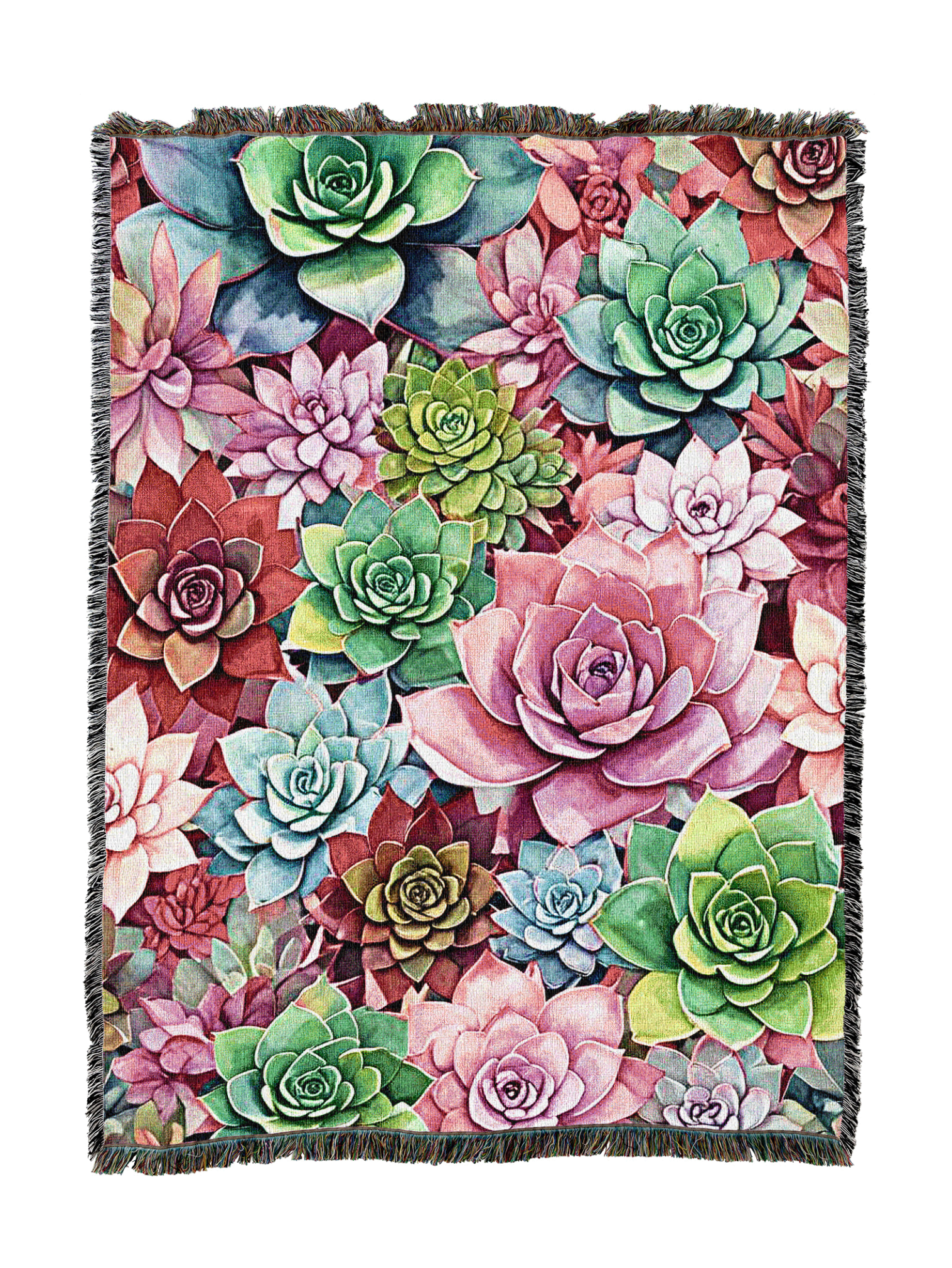 Pink Succulents Blanket