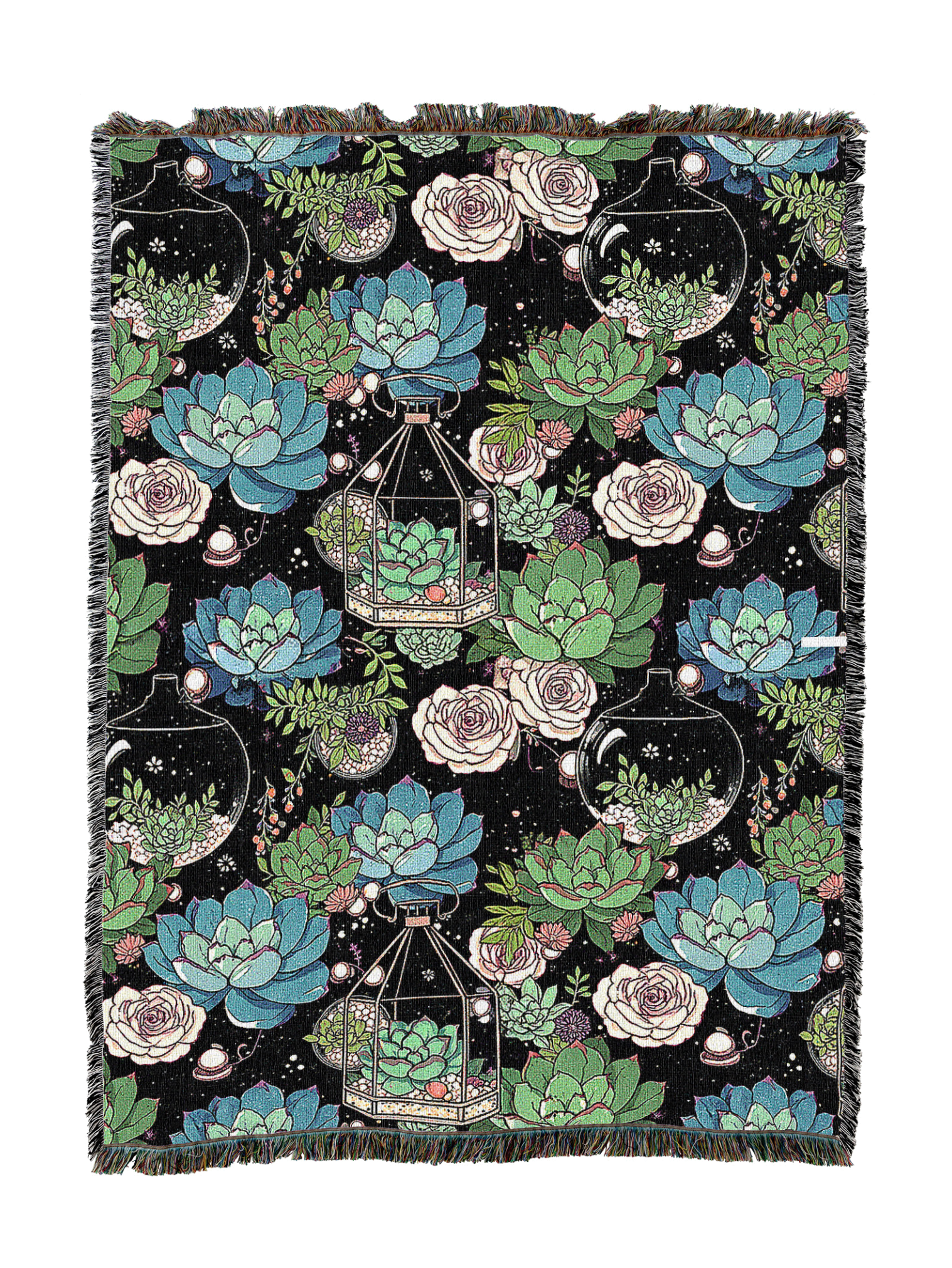 Succulent And Jar Pattern Blanket