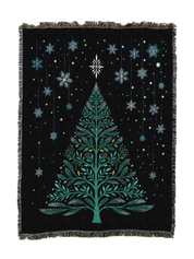Christmas Night Tree Snowy Blanket