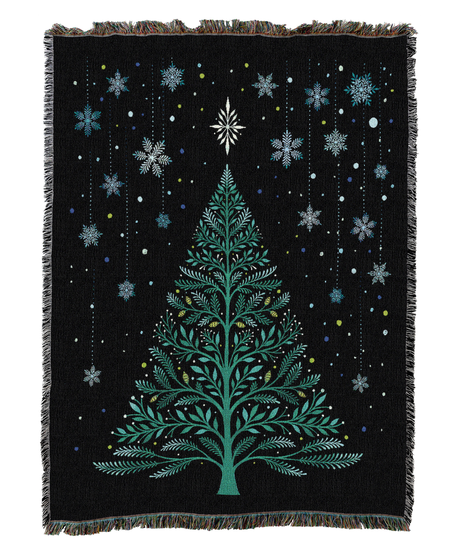 Christmas Night Tree Snowy Blanket