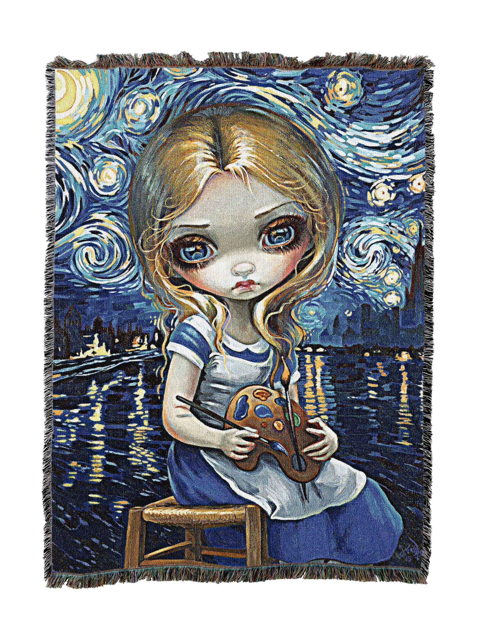 Alice In A Van Gogh Nocturne Blanket