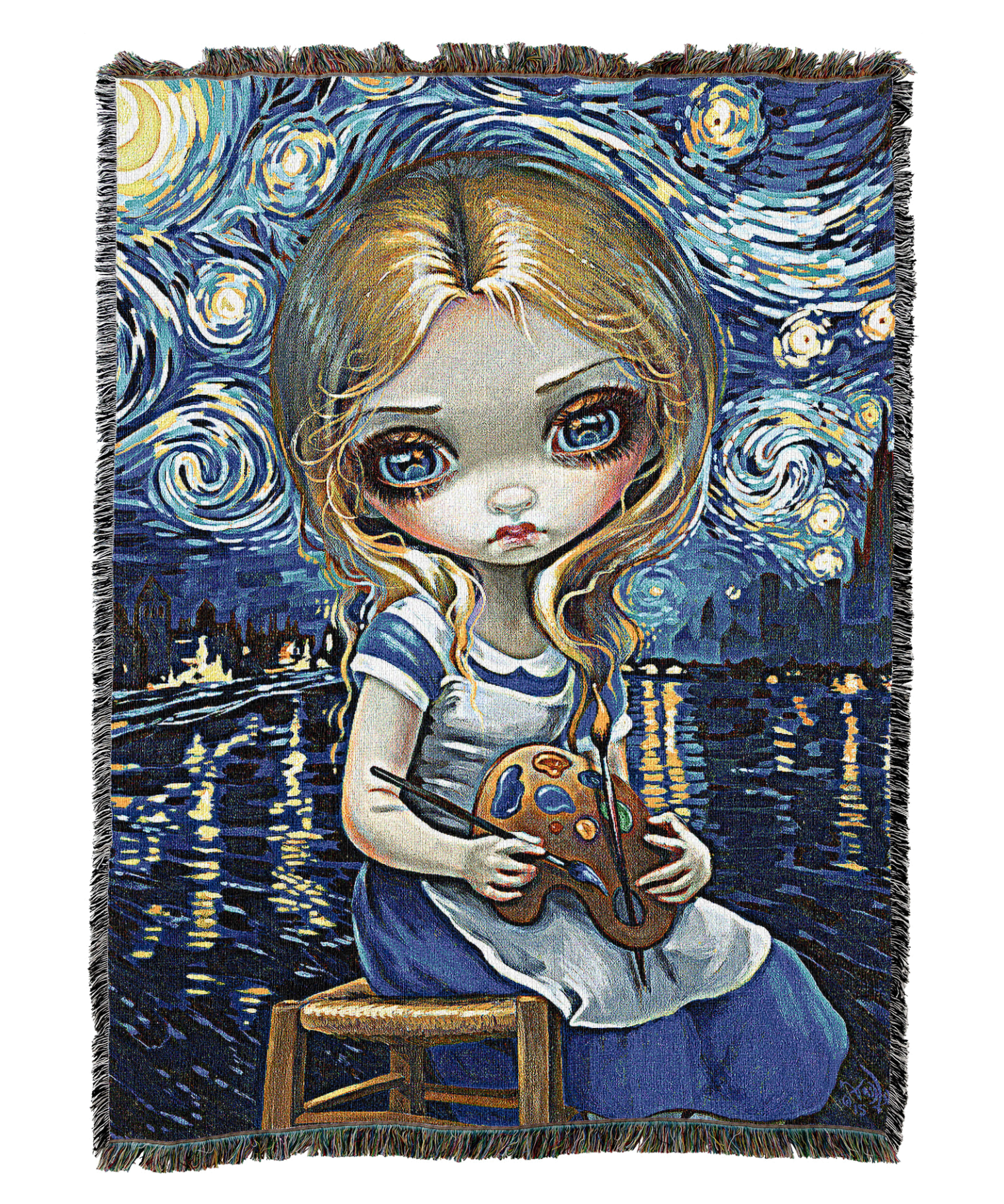 Alice In A Van Gogh Nocturne Blanket