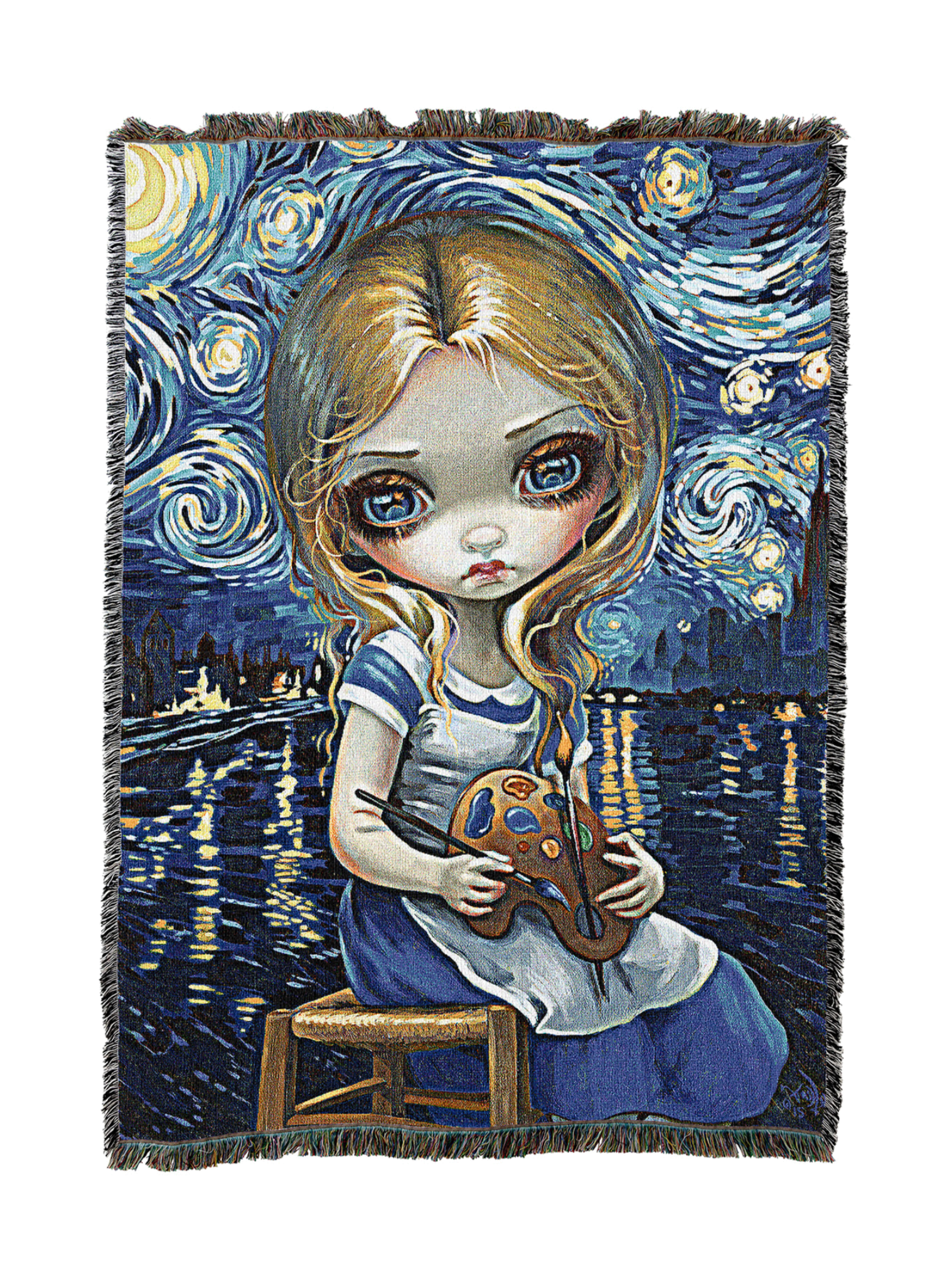 Alice In A Van Gogh Nocturne Blanket