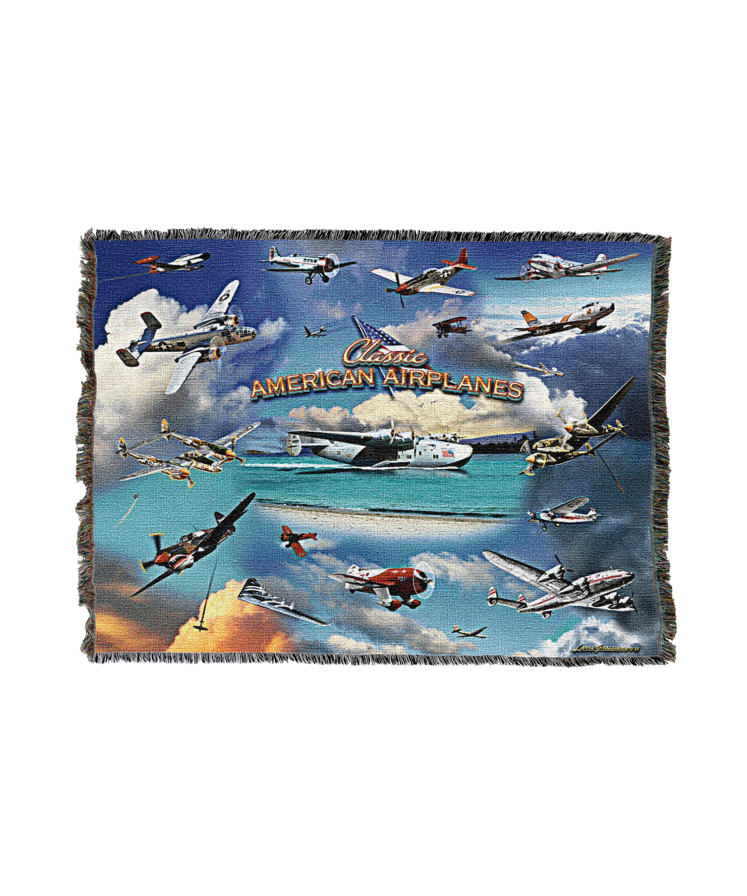 Classic Airplane Collage Blanket