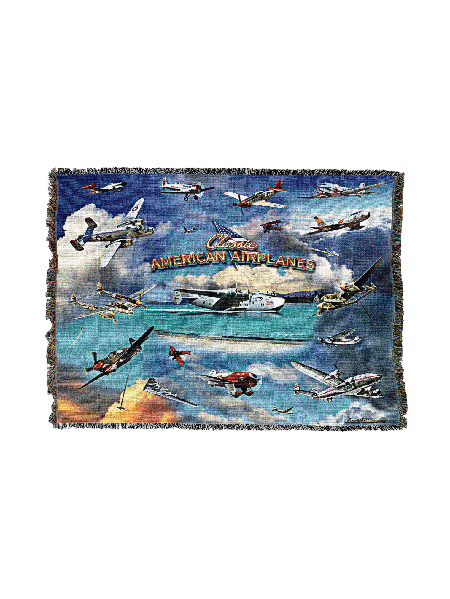 Classic Airplane Collage Blanket
