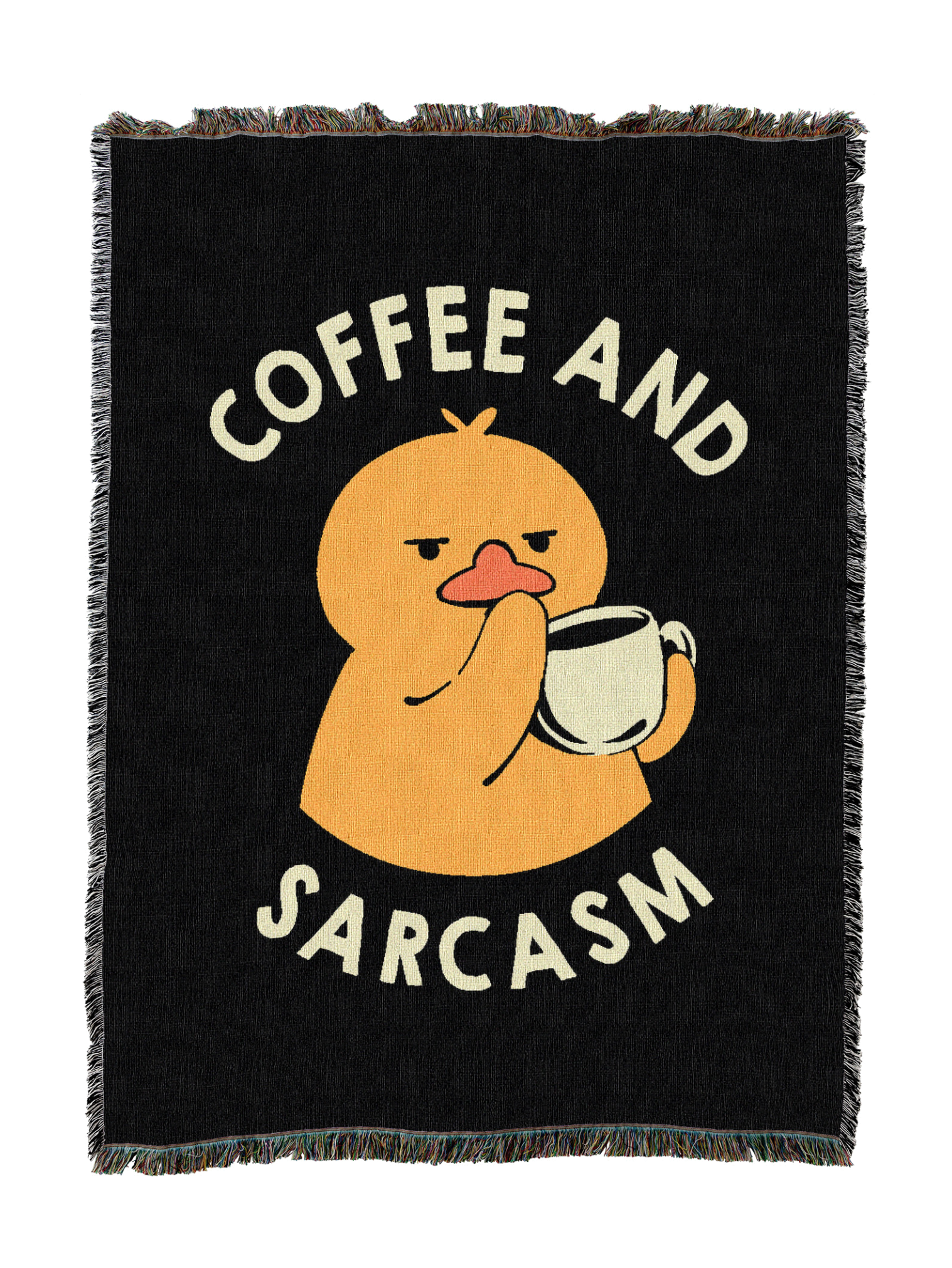 Coffee And Sarcasm Funny Duck Blanket