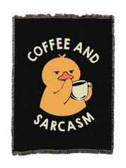 Coffee And Sarcasm Funny Duck Blanket