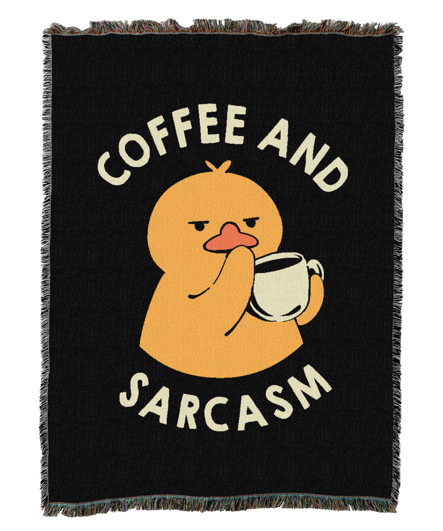 Coffee and Sarcasm Funny Duck Blanket