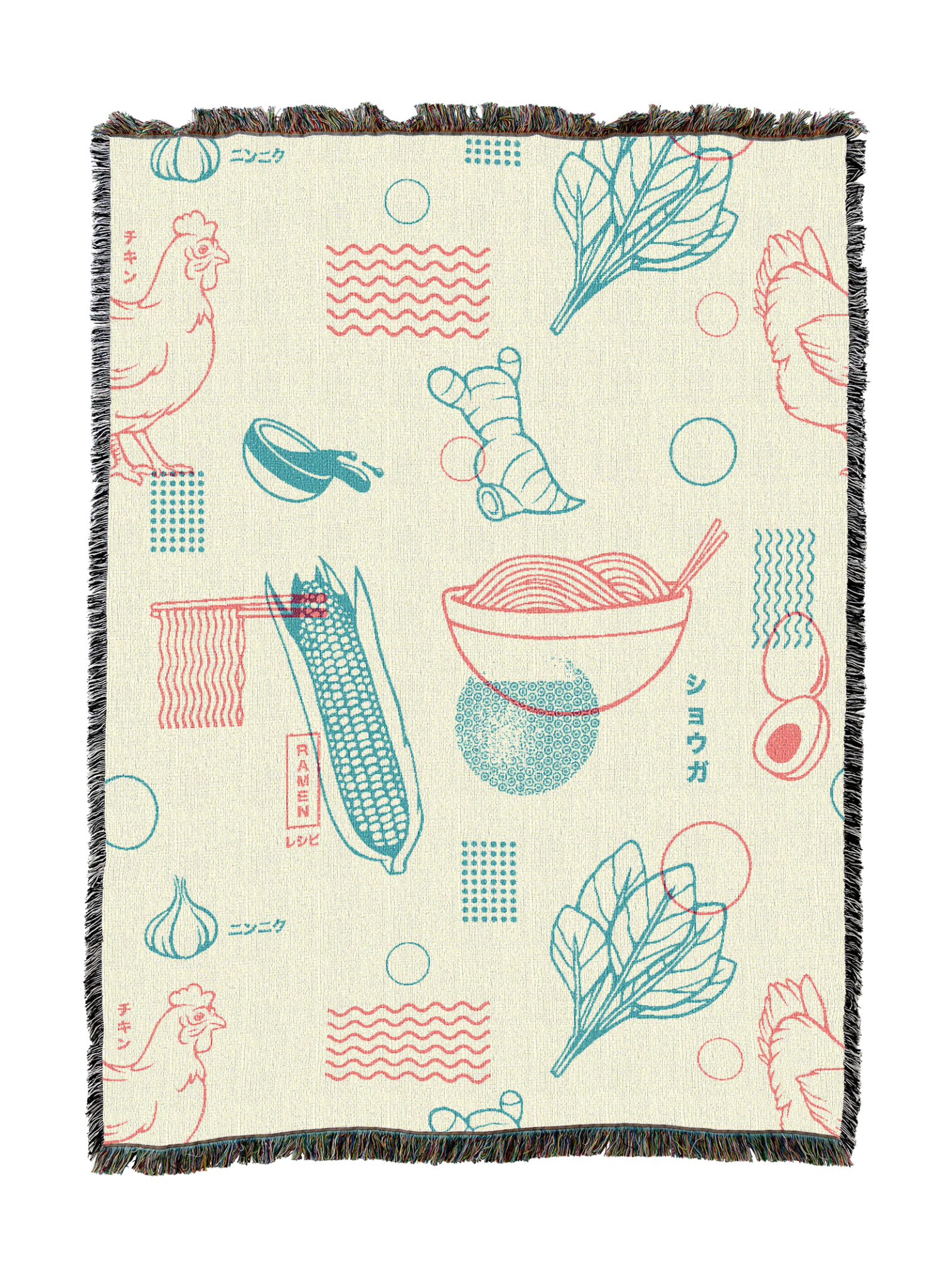 Ramen Recipe Pattern Blanket
