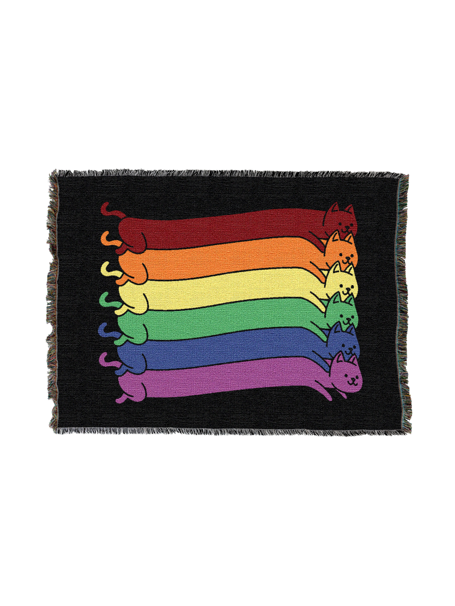 Rainbow Cats Pride Flag Blanket