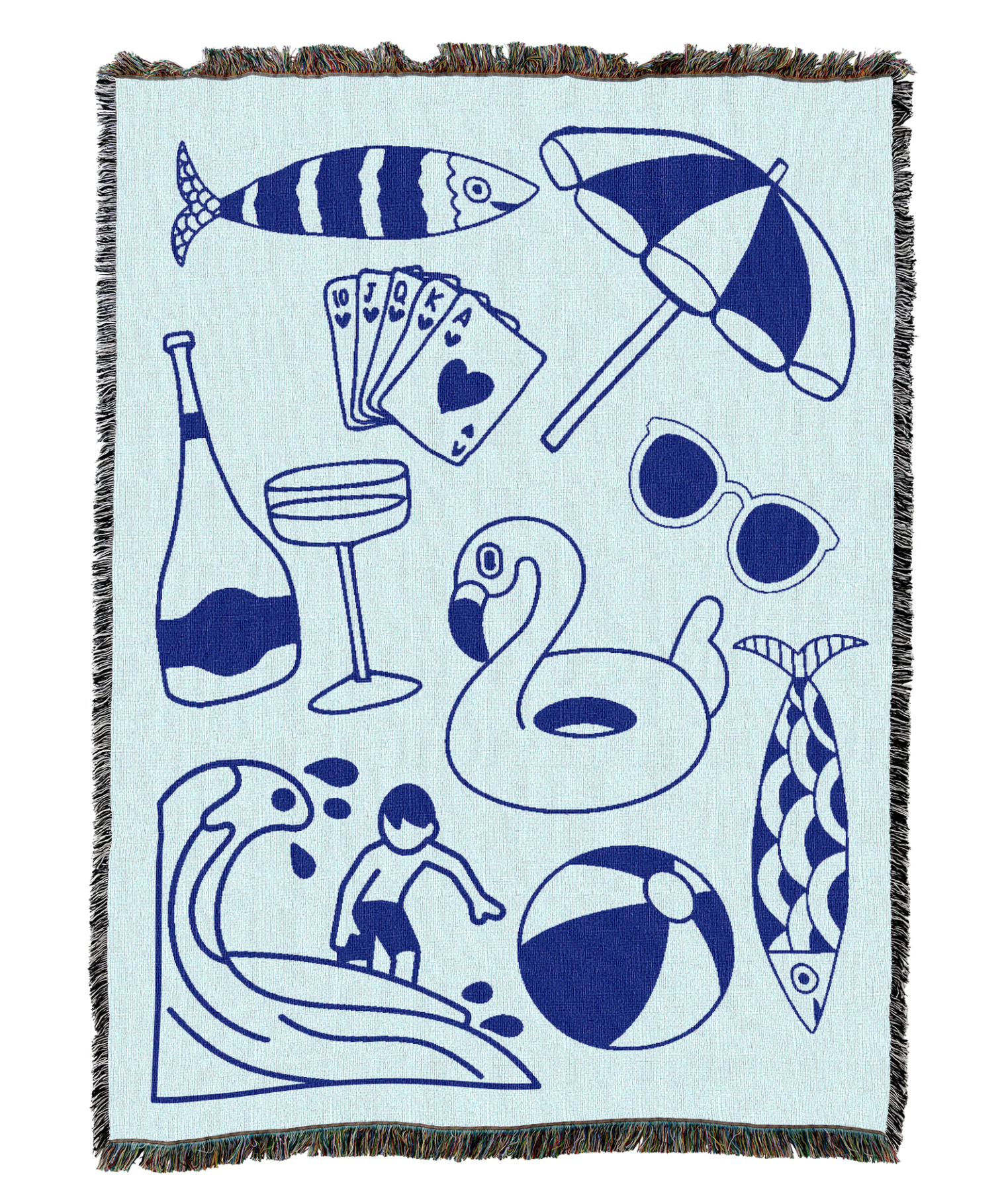 Beach Life In Blue Blanket
