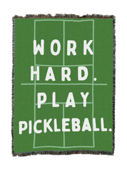 Work Hard Play Pickleball Blanket