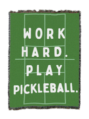 Work Hard Play Pickleball Blanket