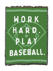 Work Hard Play Baseball Blanket