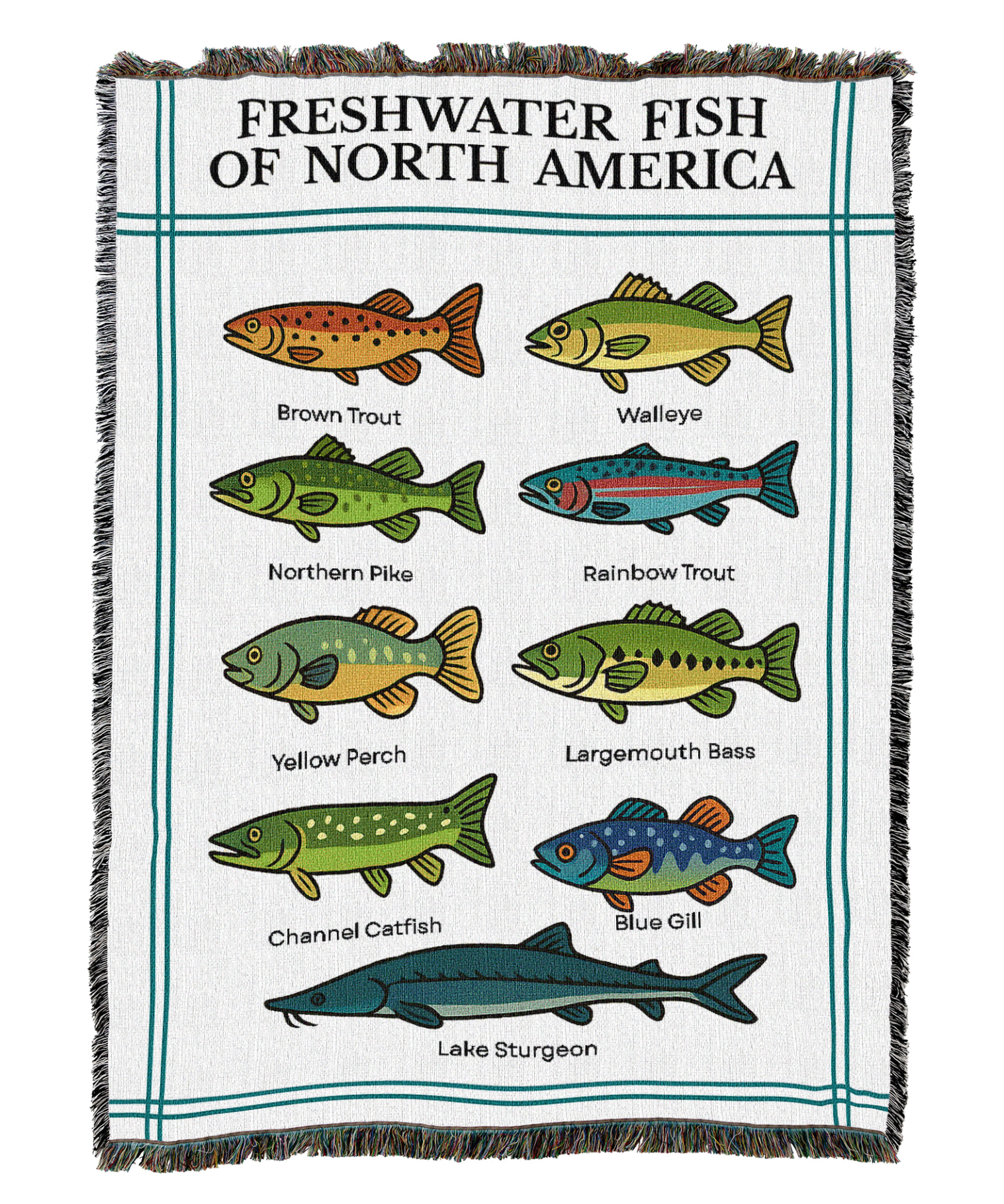 Freshwater Fish of North America Blanket