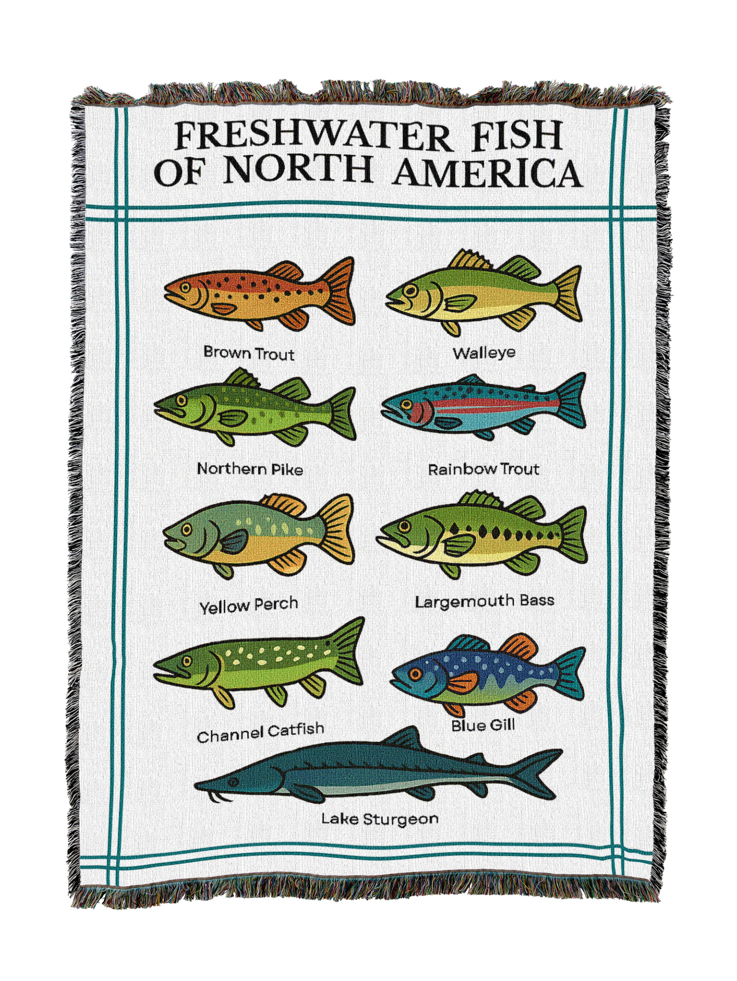 Freshwater Fish of North America Blanket