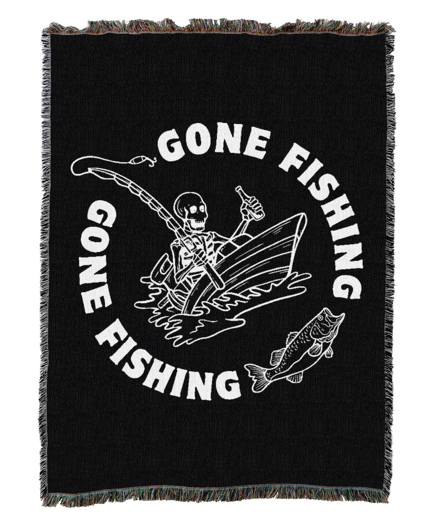 Gone Fishing Skelly Blanket