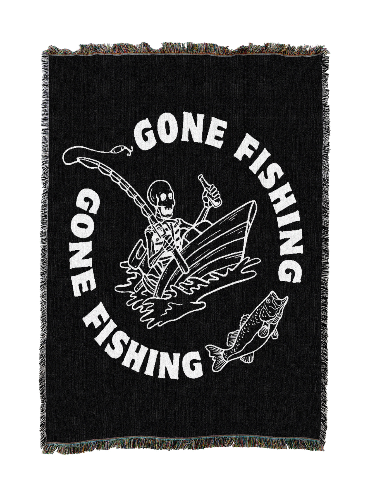 Gone Fishing Skelly Blanket