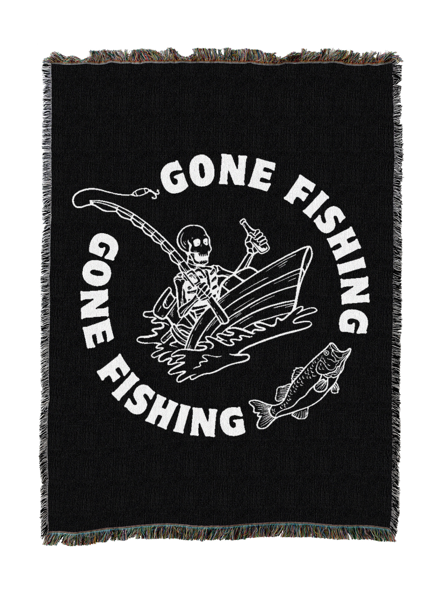 Gone Fishing Skelly Blanket