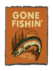 Gone Fishin Retro Blanket