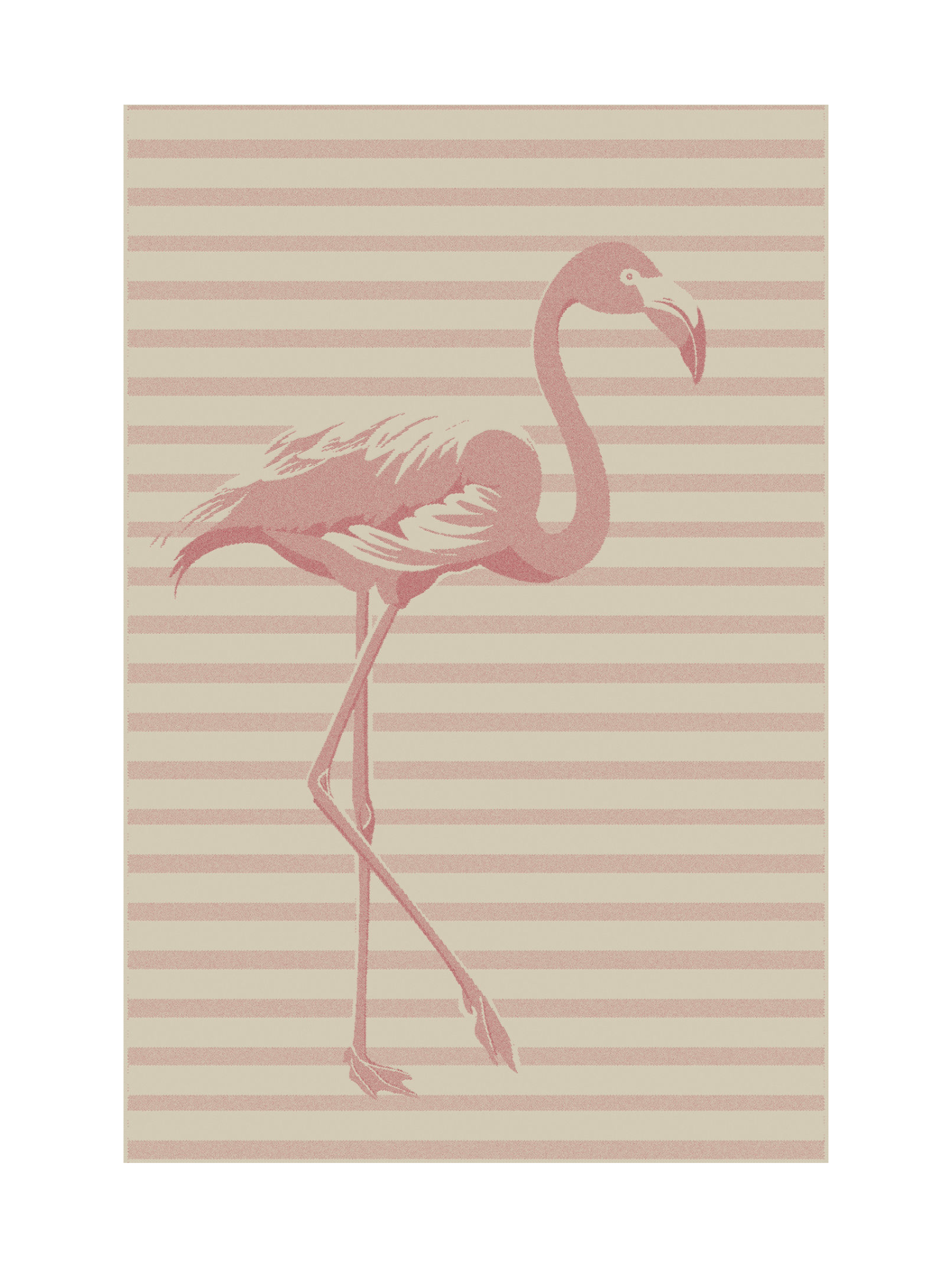 Pink Flamingo Stripes Towel