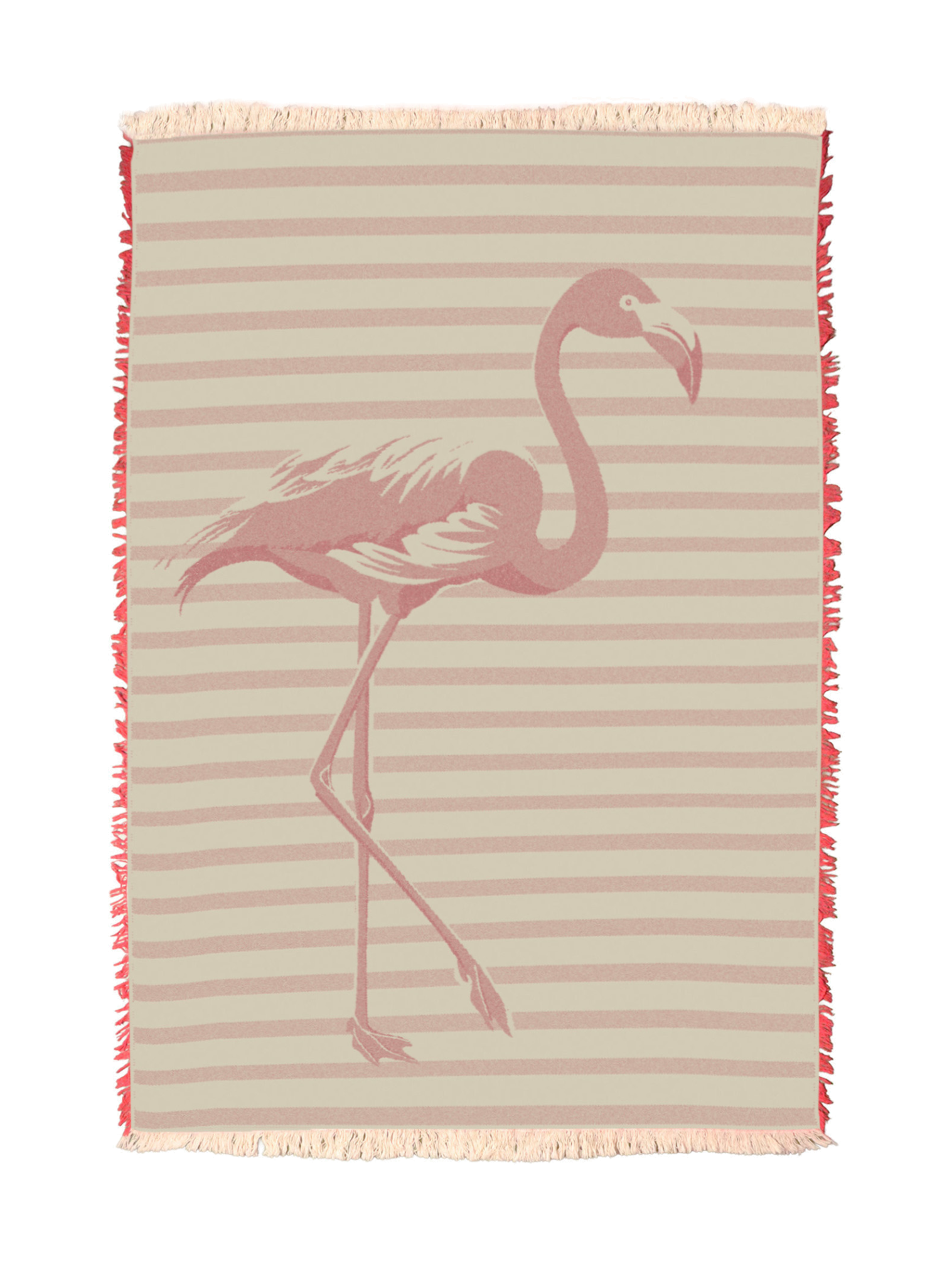 Pink Flamingo Stripes Pink Towel
