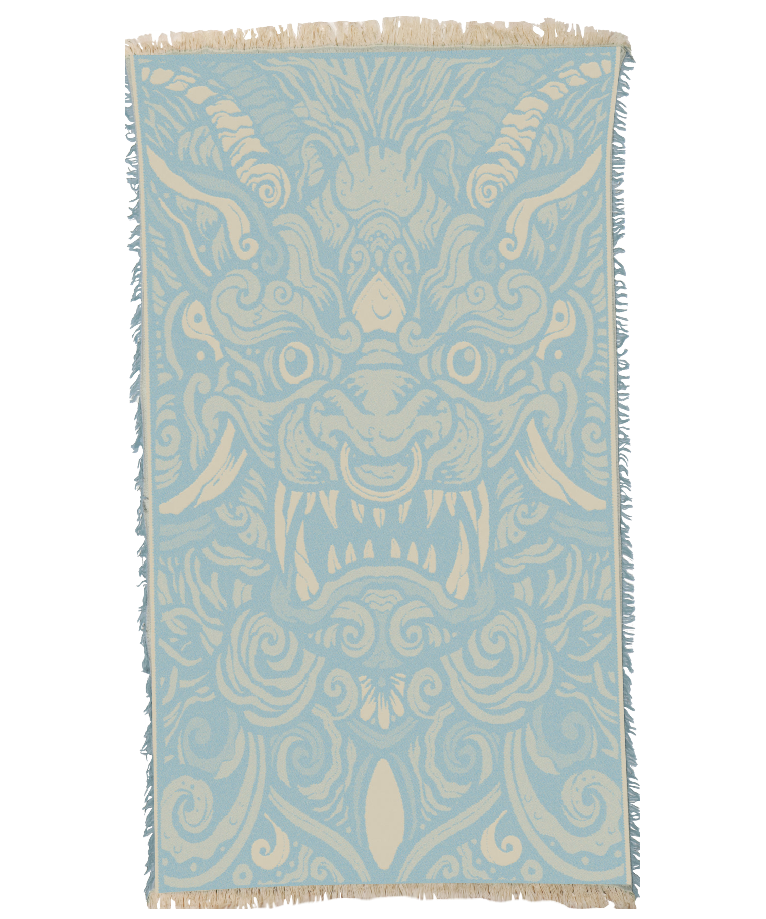 Dragon Face in Green Small Towel