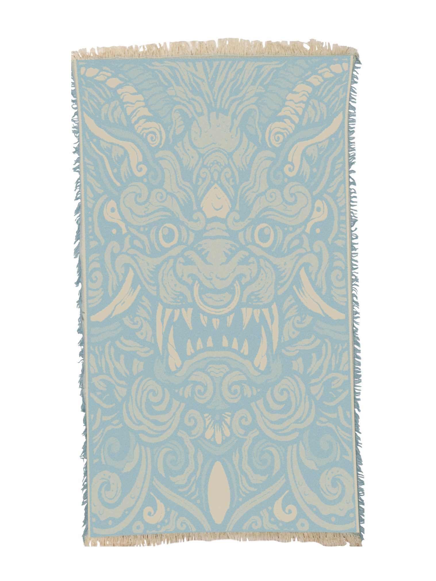 Dragon Face in Green Small Towel