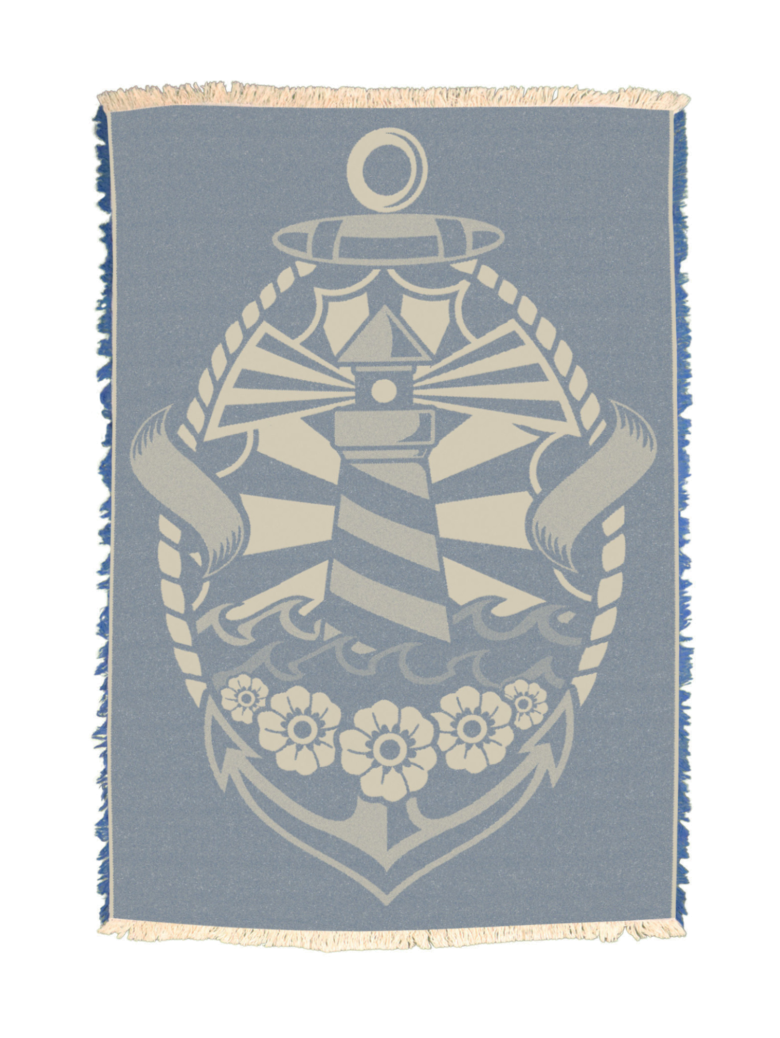 Lighthouse in Dark Blue Towel