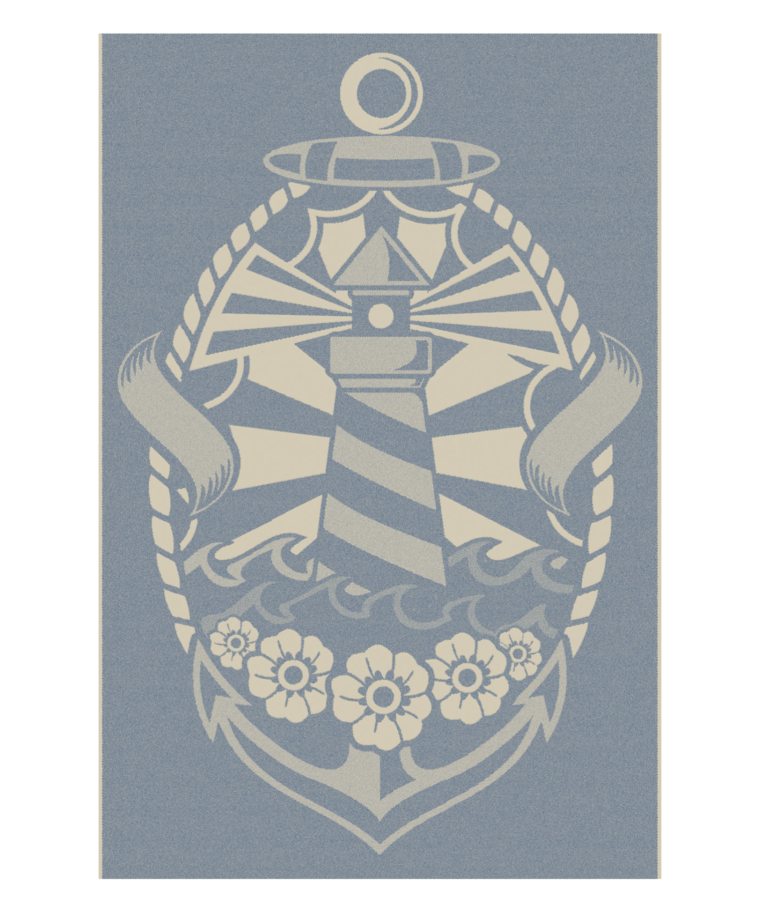 Lighthouse in Dark Blue Towel