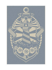 Lighthouse in Dark Blue Towel
