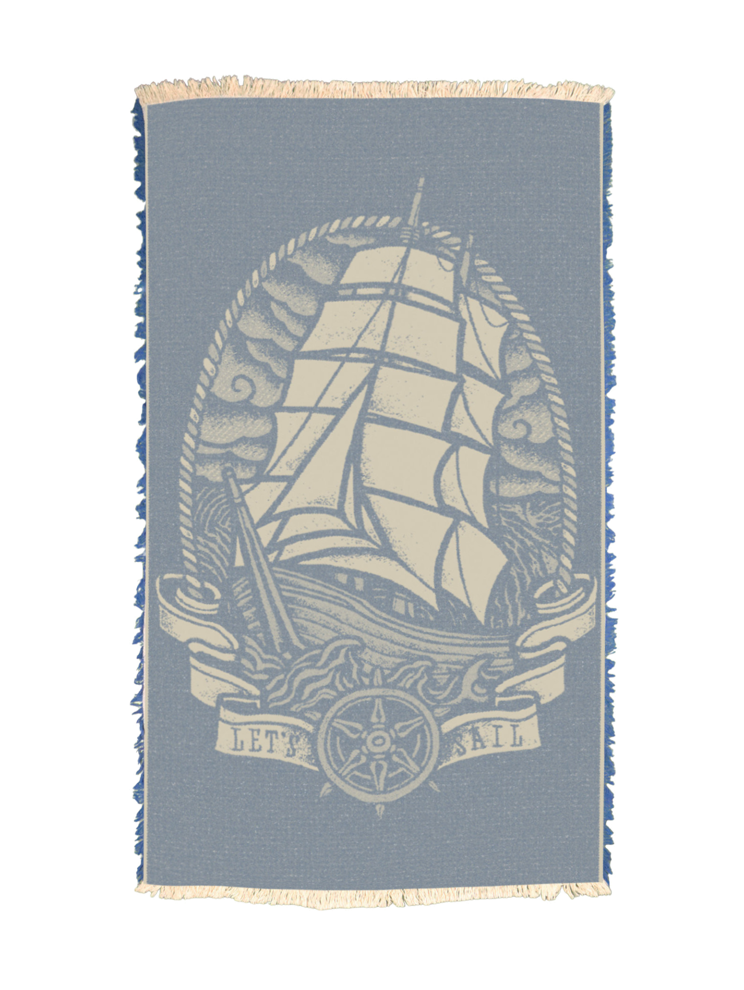 Lets Sail in Dark Blue Small Towel