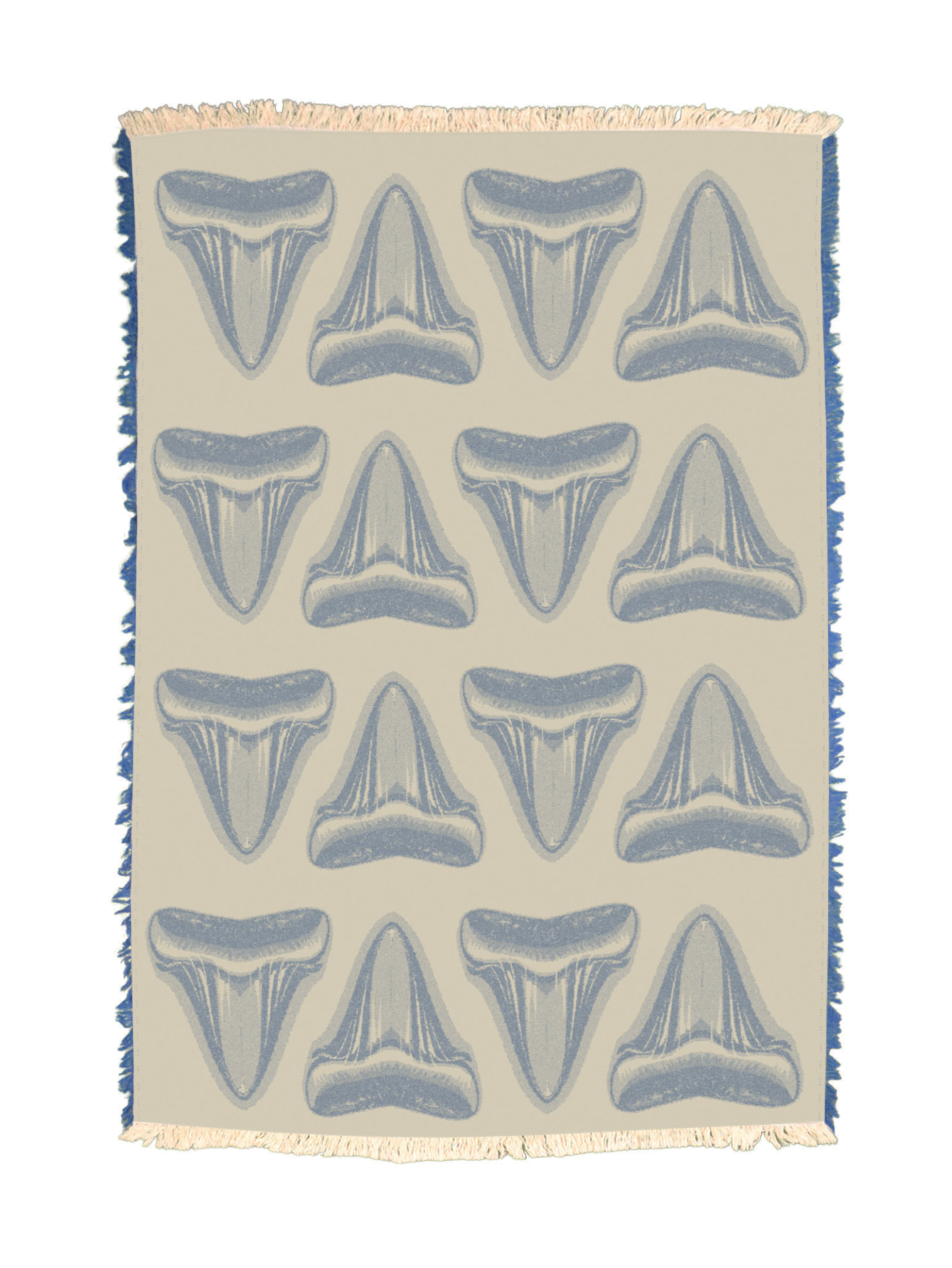 Sharks Teeth In Dark Blue Towel