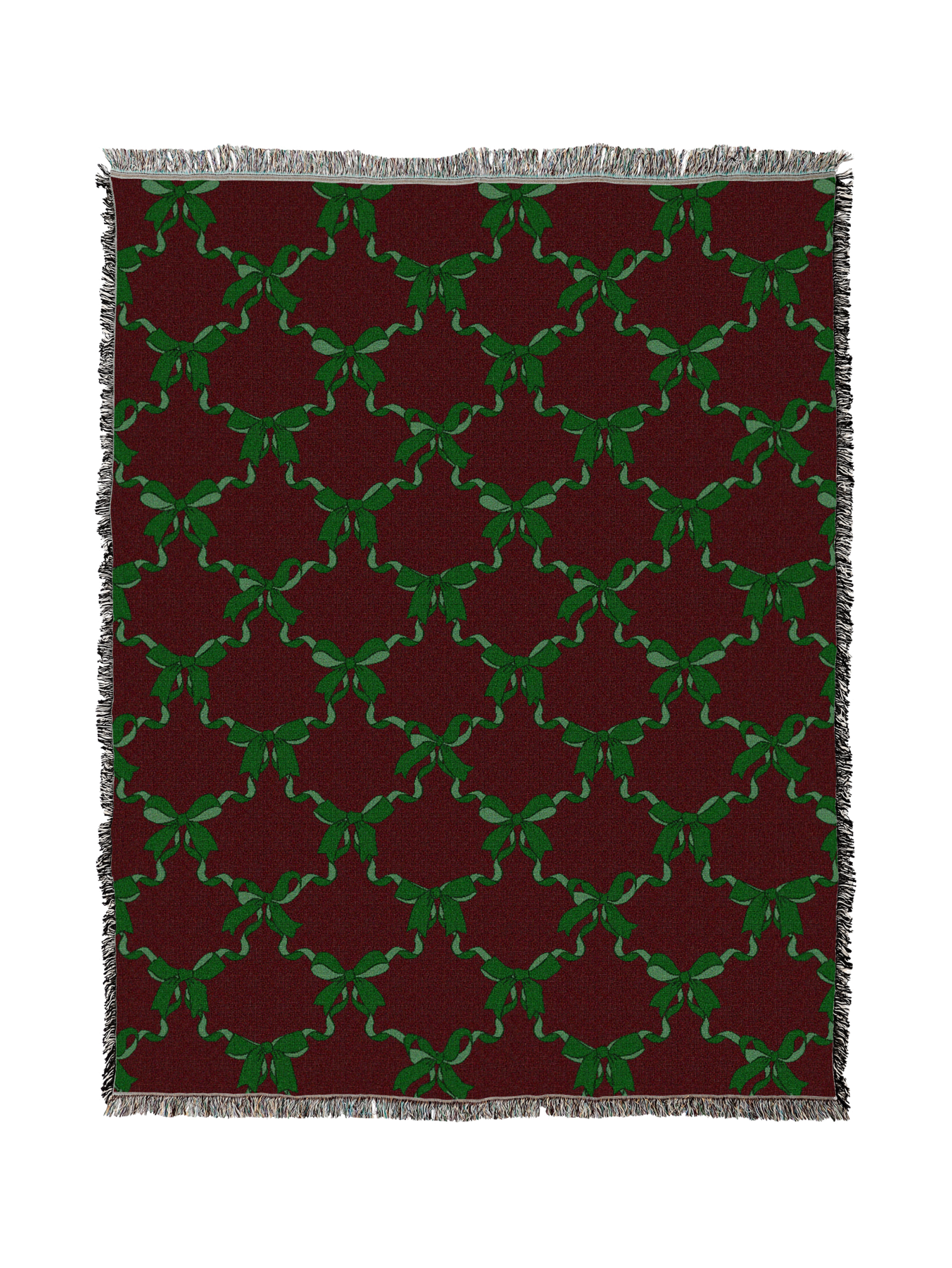 Green Christmas Bows Blanket