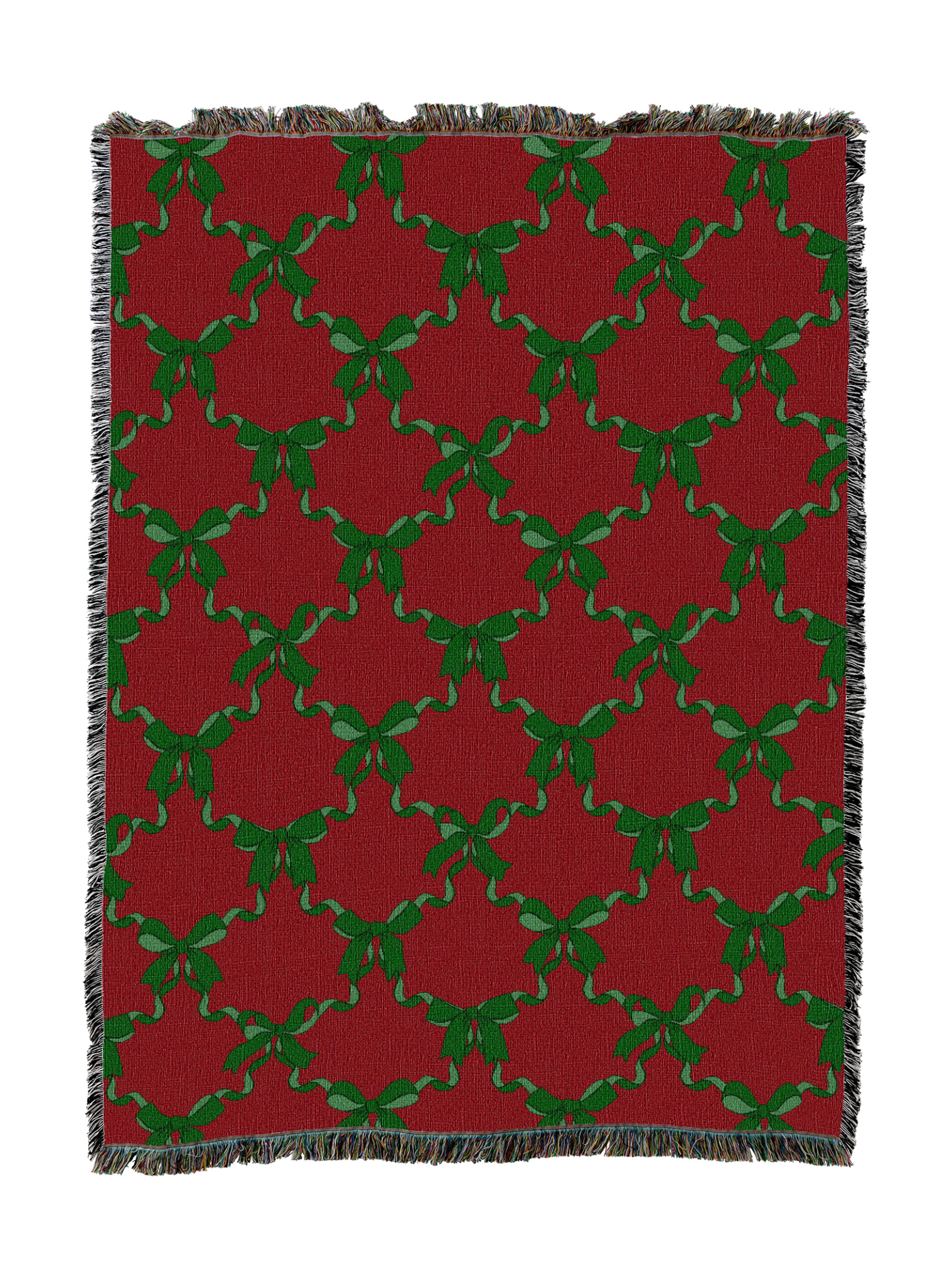Green Christmas Bows Blanket