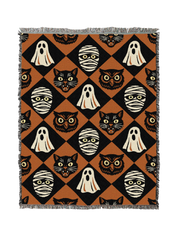 Retro Boo Pattern Blanket