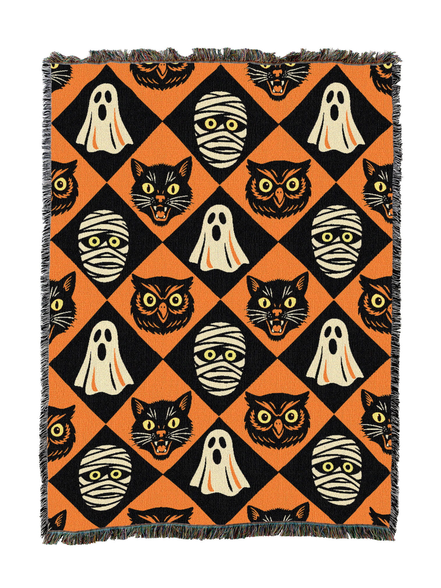 Retro Boo Pattern Blanket