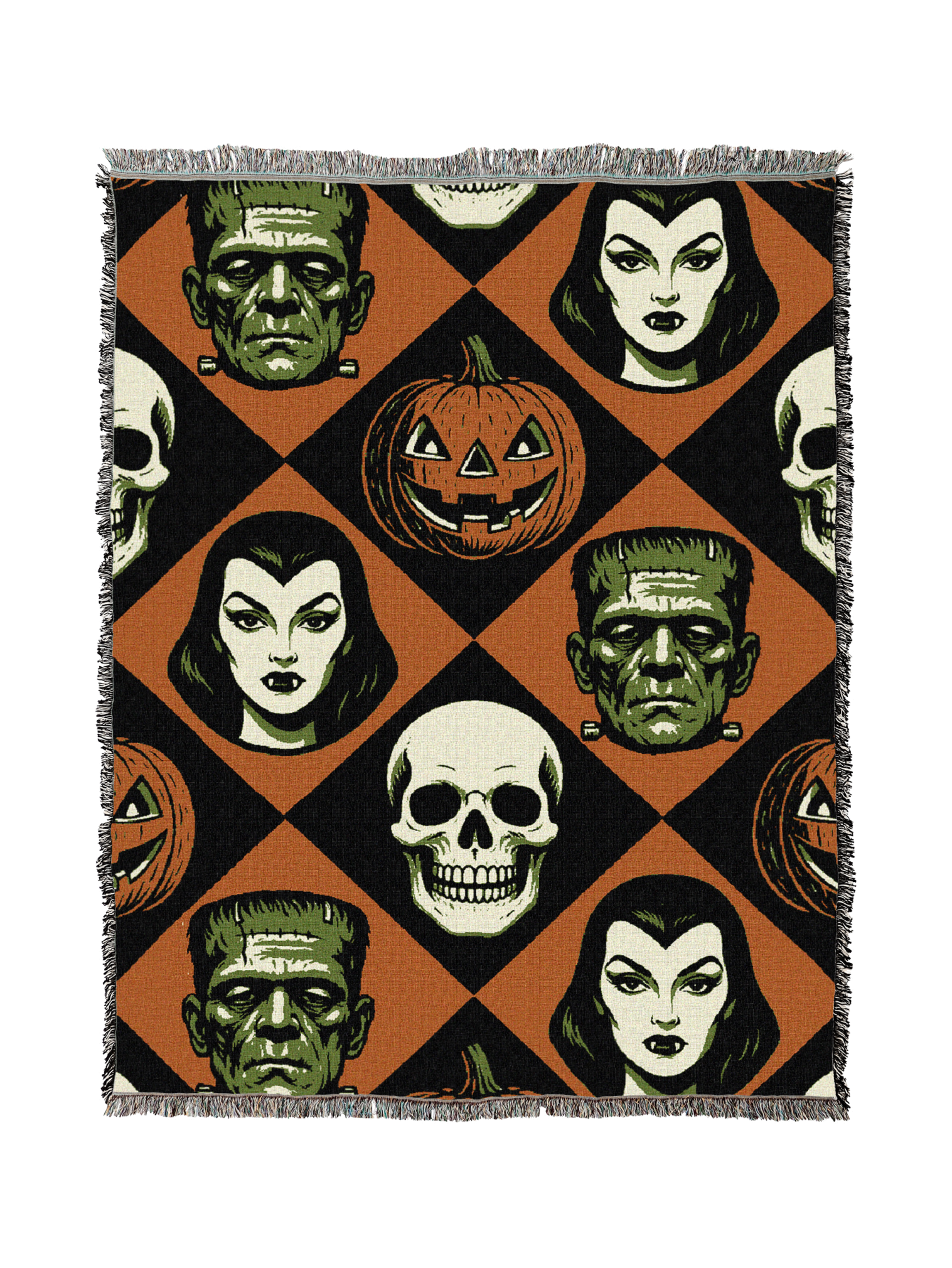 Retro Spook Pattern Blanket