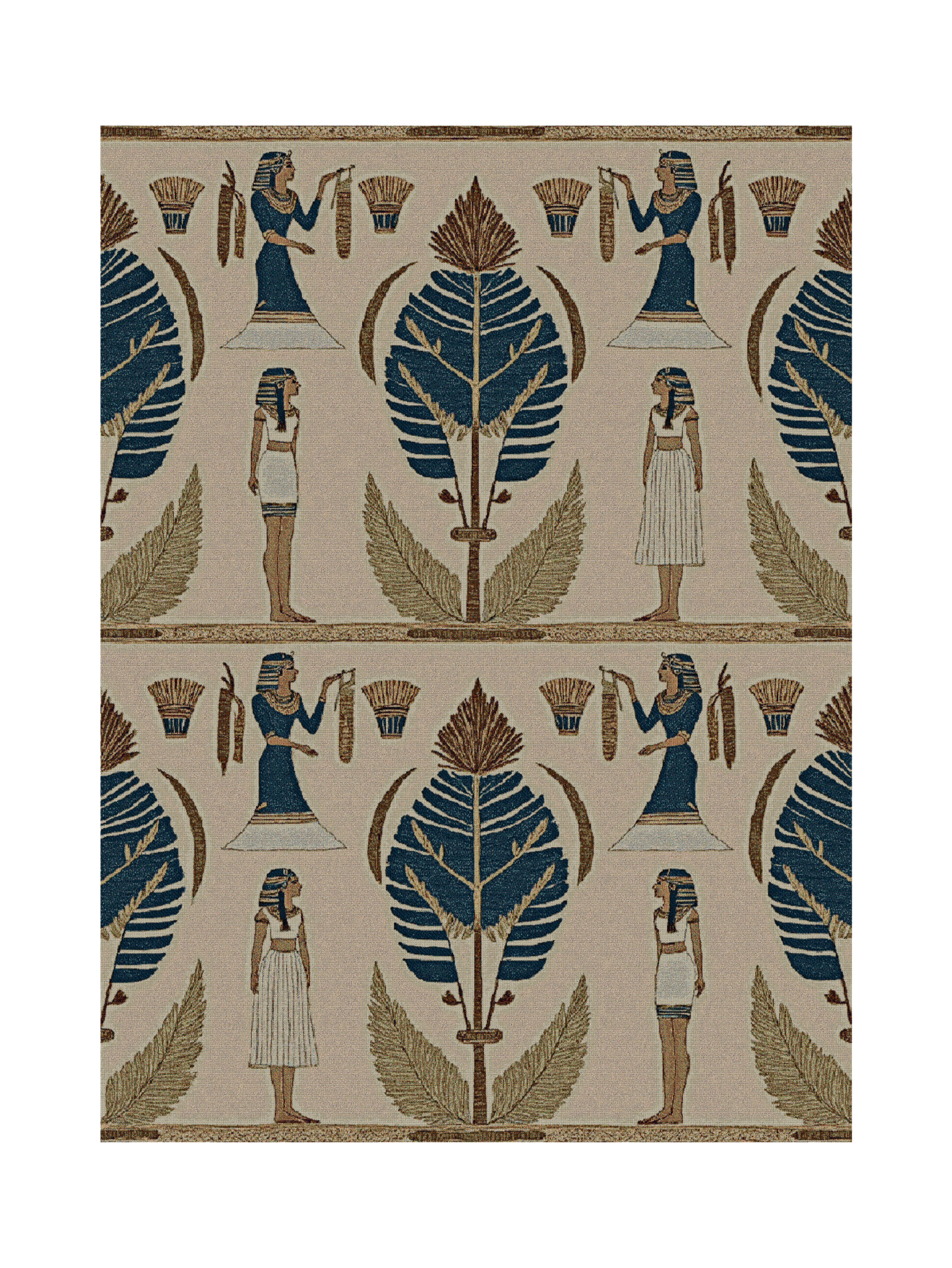 Blue Heiroglyphs Blanket
