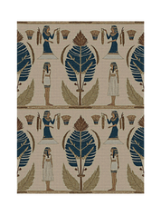 Blue Heiroglyphs Blanket