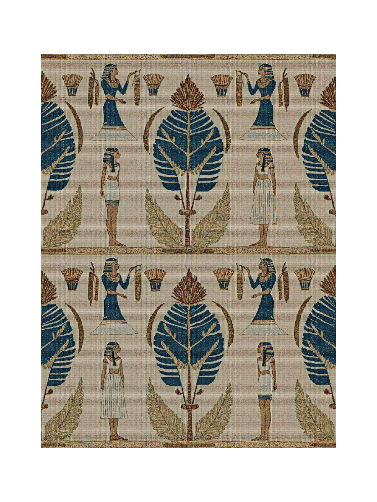 Blue Heiroglyphs Blanket
